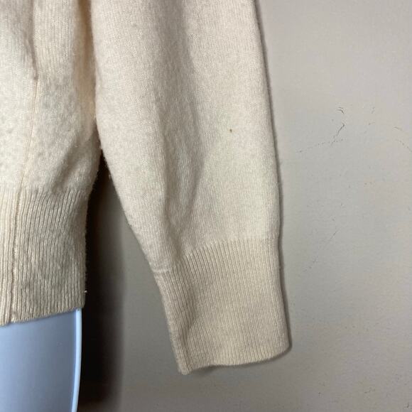 Sandro Women's Bridget Knit V-Neck Sweater In Ivory Wool Cashmere Size 1 / Small - Picture 15 of 16